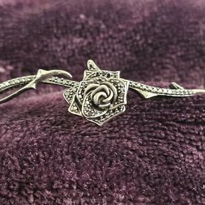 Zales Silver Rose Bangle
